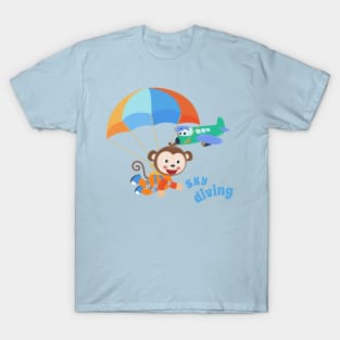 Vector illustration of a cute skydiver . T-Shirt